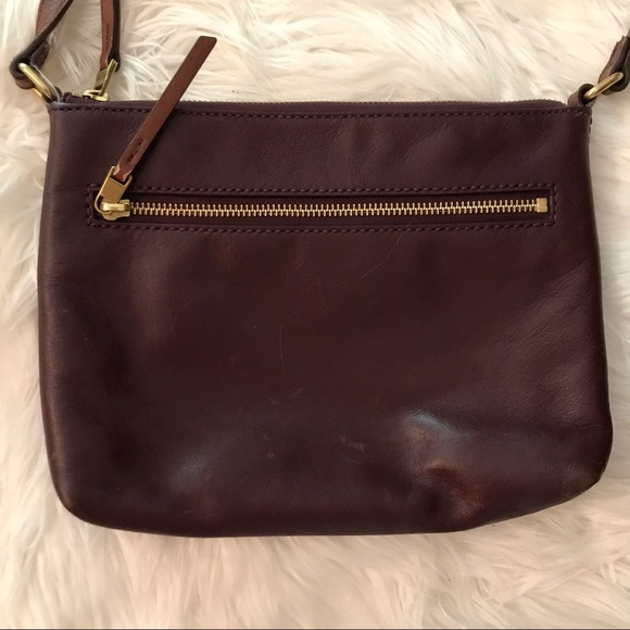 Fossil Burgundy Leather Purse with Brown Strap - Picture 4 of 9
